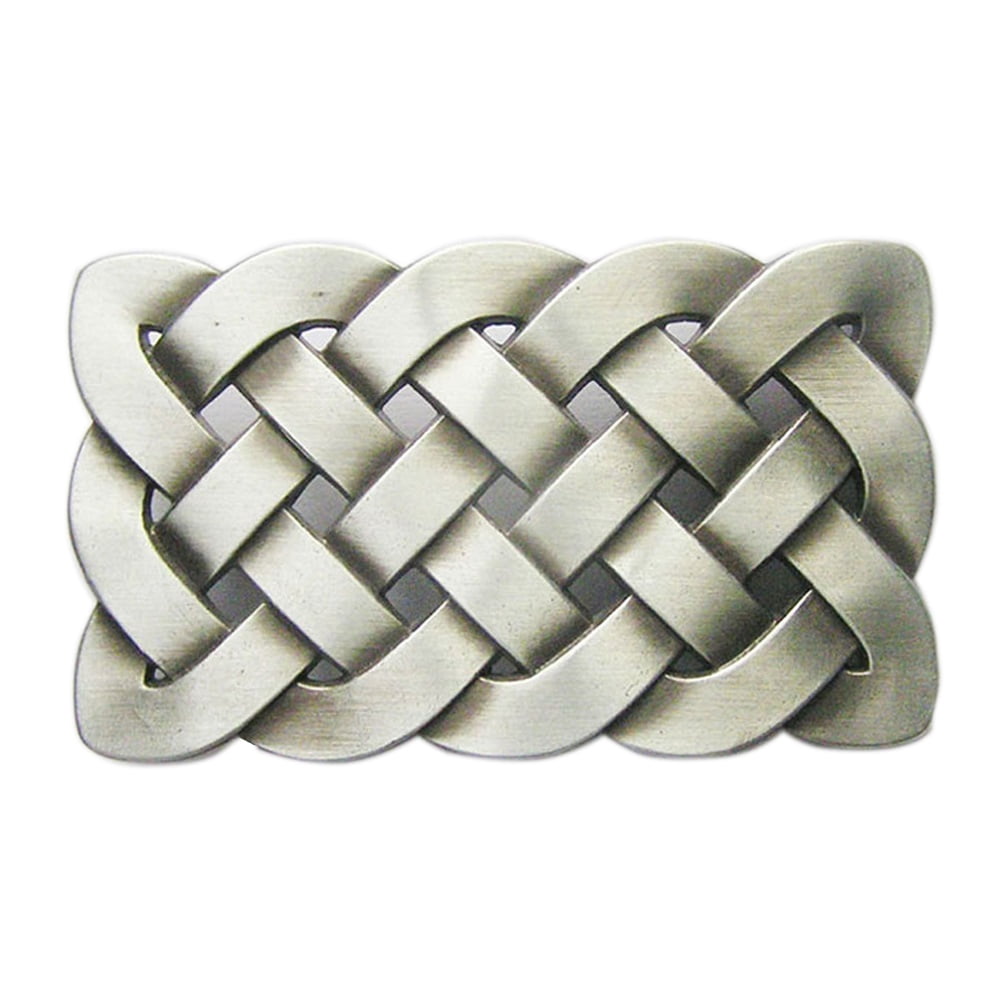 Antique Silver Celtic Cross Knot Belt Buckle - Small Size, Zinc Alloy, Fits Belts Up To 1.58 Inches Wide