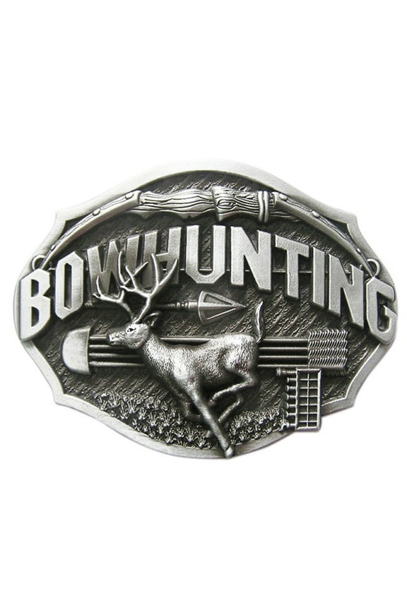 Antique Brushed Silver Western Deer Cowboy Cowgirl Wildlife Belt Buckle