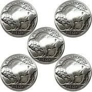 Antique Buffalo Reproduction Coin Conchos Size 7/8", Screw Back Concho (Buffalo ) Set Of 5