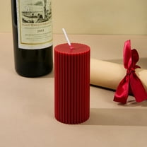 Antique Burgundy Column Aroma Candle | Romantic Wedding Candle & Home Decor Gift | 200g Scented Wax Candle | 5x5x5cm Size for Centerpieces & Ambiance
