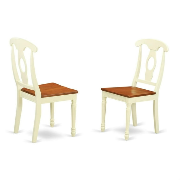 Antique Buttermilk & Cherry Dining Room Chairs - Set of 2, Sturdy Wooden Seat, Elegant Design for Delightful Dining Experience