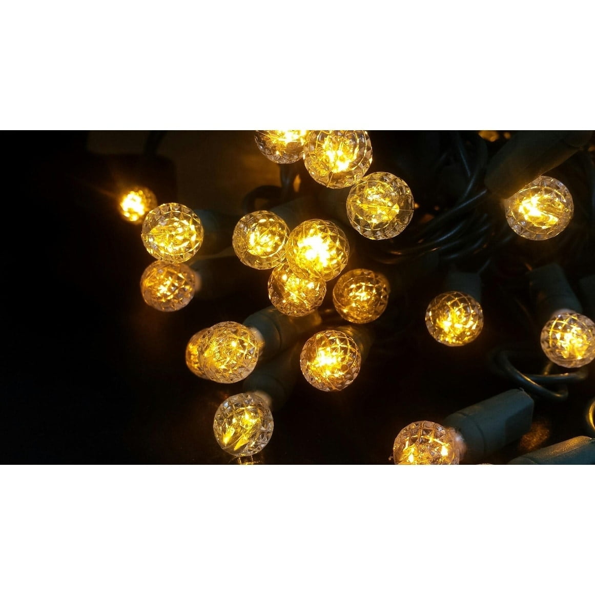 Antique Candlelight G12 LED Outdoor String Lights, 24 Feet, Green Wire
