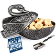 thumbnail image 1 of Crystalia Swan Traditional Ottoman Oriental Swan Metal Decorative Bowls, 1 of 6