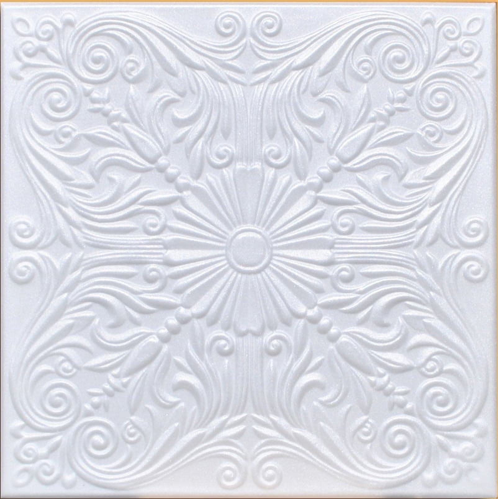 White Foam Decorative Ceiling Tile with Intricate Design