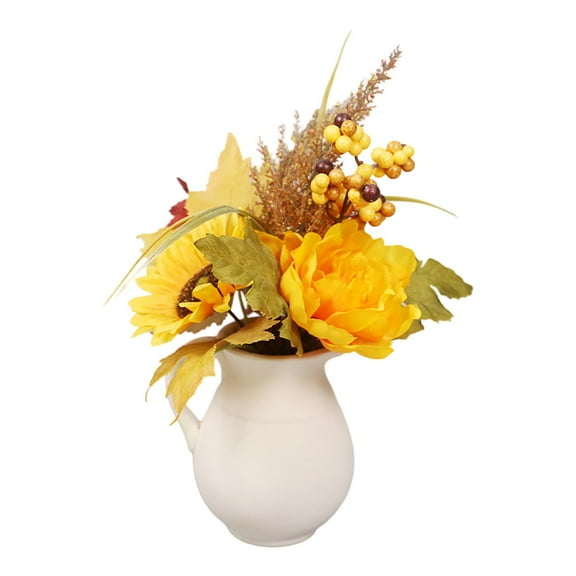 Antique Ceramic Pitcher Vase with Handle - Matte Textured Farmhouse Jug for Rustic Home Decor, Neutral Clay Pottery Vase for Flowers or Standalone Shelf Decor