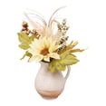 thumbnail image 1 of Antique Ceramic Pitcher Vase with Handle - Matte Textured Farmhouse Jug for Rustic Home Decor, Neutral Clay Pottery Vase for Flowers or Standalone Shelf Decor, 1 of 6