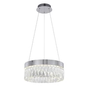 Antique Chandelier - Chrome Finish, Adjustable Cord, Round Design, 16 Inch Diameter