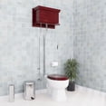 thumbnail image 1 of Antique Cherry Color Wooden High Tank Pull Chain Toilet White Elongated Toilet Bowl Anti-Stain Reno-Gloss Finish Renovators Supply, 1 of 11