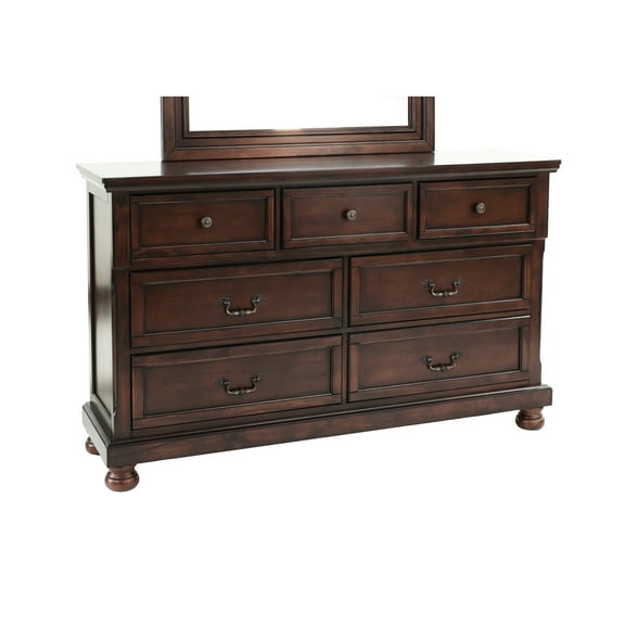 Antique Cherry Dresser With Dark Brown Feature, Wood, 65"x18"x40"h 65" X 18" 40"h Dresser, Mode