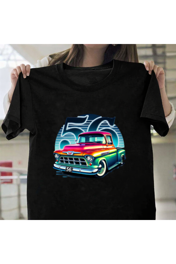 Antique Chevy 3100 1956 Classic American Pickup Truck Hotrod Unisex T-Shirt, up to size 3XL.