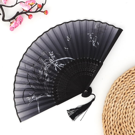 Antique Chinese Folding Dance Fan Lightweight Soft Material Easy To Open And Close With Ergonomic Handle Suitable For Stage Performance Theatrical Show Outdoor