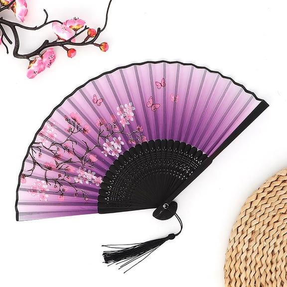 Antique Chinese Folding Fan For Dance, Traditional Handheld Fan With Exquisite Craftsmanship And Durable Materials, Lightweight Portable Fan Ideal For Performances Stage Shows
