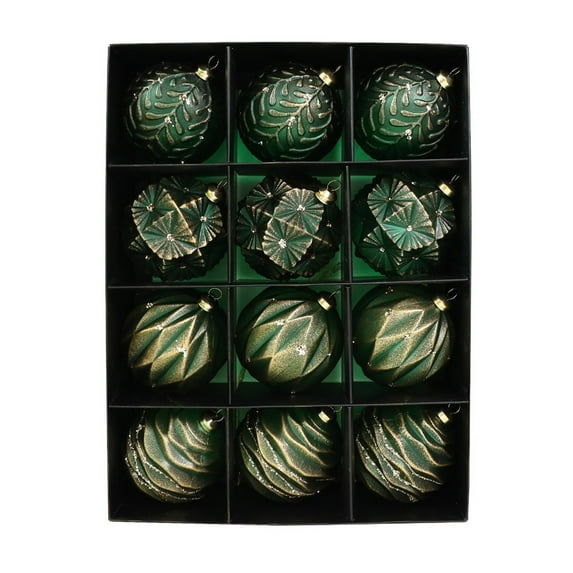 Antique Christmas Ball Ornaments Set for Tree Decor, 8cm 12PCS Vintage Hanging Balls, Holiday Decoration for Home and Parties