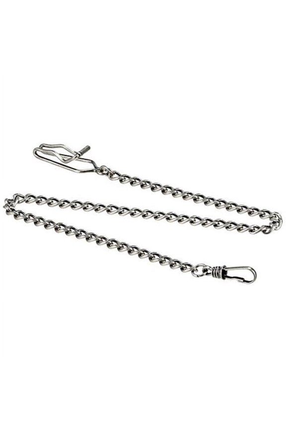Antique Chrome Brass Pocket Watch Chain - 14.5 in.