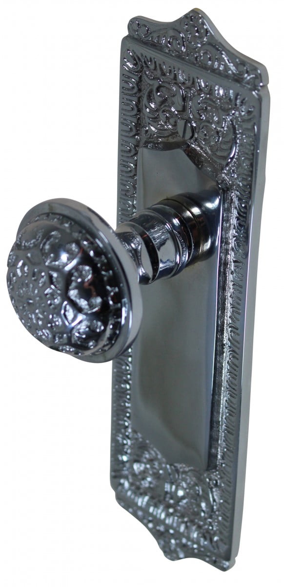Antique Chrome plated Solid Brass 2.13" Door knob Passage set | Renovators Supply