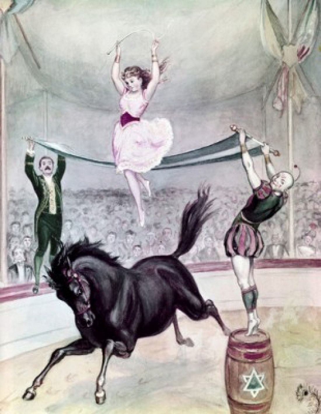 Antique Circus poster by Alex Hoag Canvas Art - Alex Hoag (18 x 24)