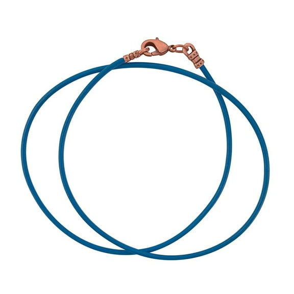 Antique Copper 1.8mm Fine Sky Blue Leather Cord Necklace