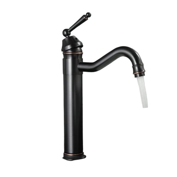 Antique Copper Basin Faucet, Cold And Hot Classic Style Bathroom Faucet Water Mixer, Single Handle Deck Mounted Tap Classic Style