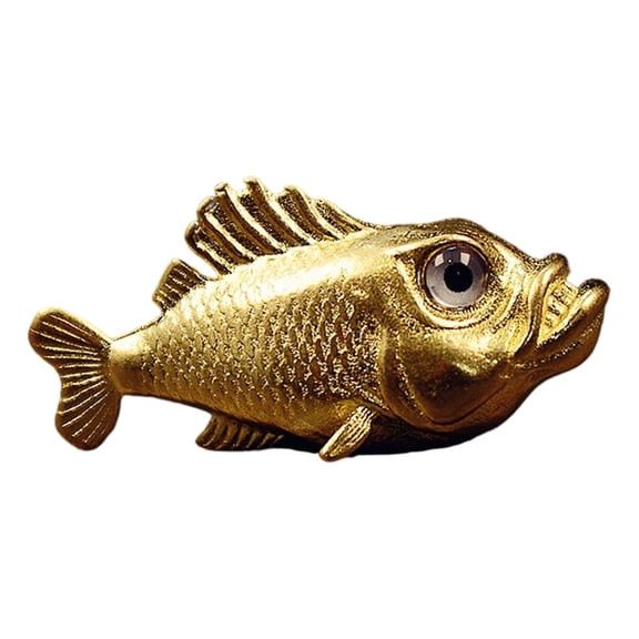 Antique Copper Fish Sculpture Handmade Sea Creature Statue Desktop Decoration For Bedroom Living Room Shelf Display