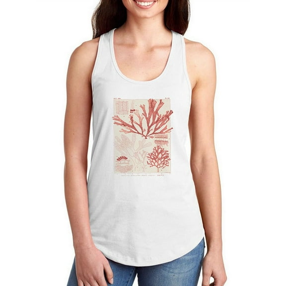 Antique Coral Seaweed Iv Racerback Tank Women -Vision Studio Designs, Female Large