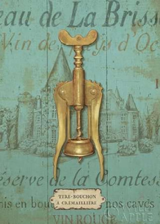 Antique Corkscrew III Blue Canvas Art - Daphne Brissonnet (20 x 28)