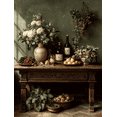 thumbnail image 1 of Antique Danish Interior Still Life Canvas Moody Vintage Vertical Home Wall Art, 1 of 8