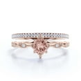 thumbnail image 1 of Antique Dazzling Boho & hippie 1.75 Carat Round Cut Morganite And Diamond Moissanite Unique Engagement Ring, Wedding Ring in10k Solid Rose Gold, Affordable Gift For Woman, Bridal Set, Matching Band, 1 of 3