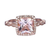 Antique Design 1.25 Carat Peach Pink Real Morganite Engagement Ring with Moissanite with 18k Gold Plating