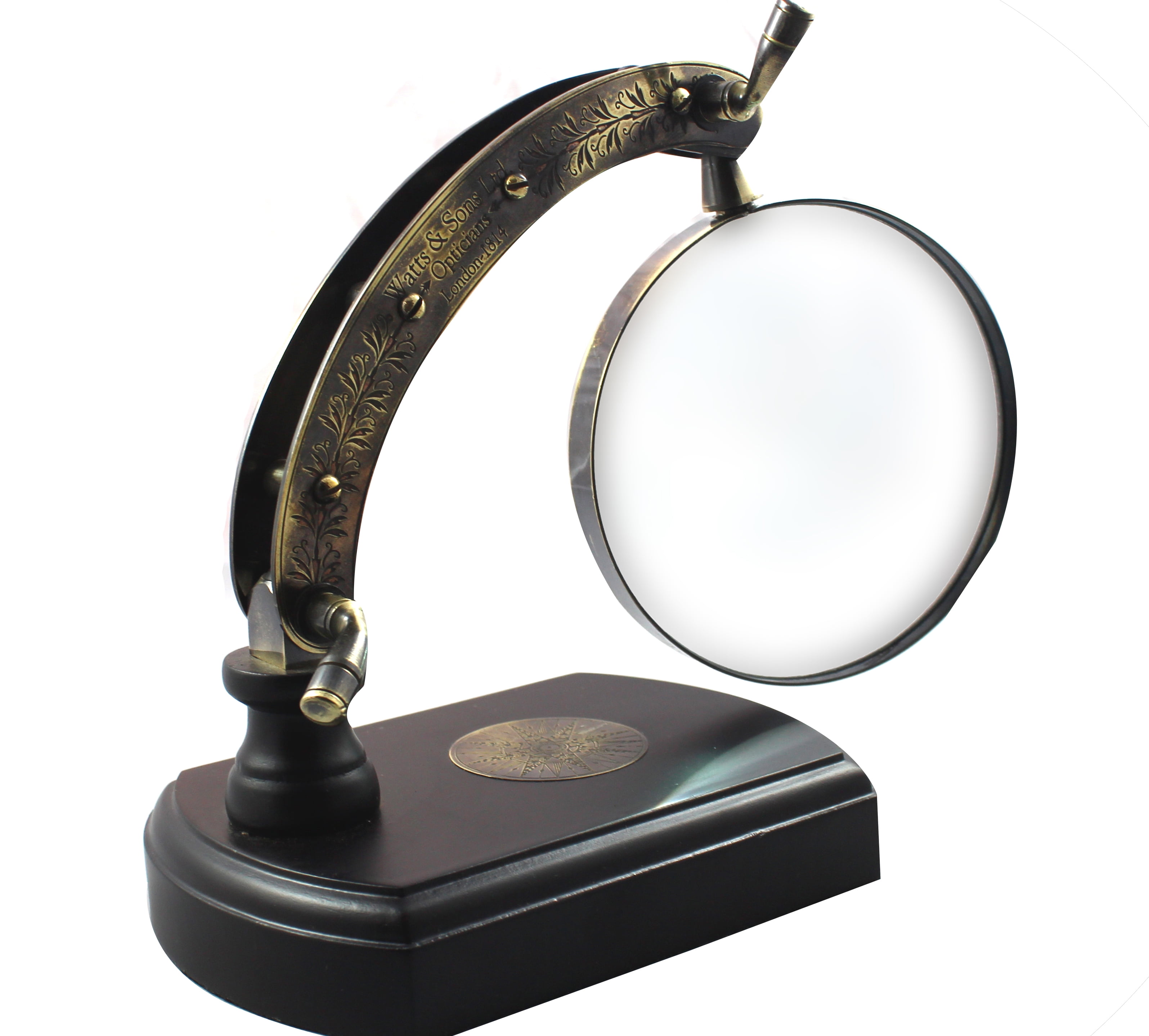 Antique Desk Magnifying Glass Vintage Map Reader Lens Brass Folding 9 x 6 Inches Brass