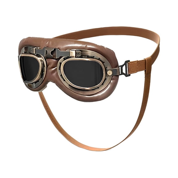 Antique Dog Goggles with Adjustable Straps, Windproof PC Lens for Outdoor Adventures & Beach Travel