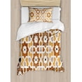 thumbnail image 1 of Antique Duvet Cover Set, Detail of Inlay and Geometric Carvings Taj Mahal Tomb Architecture, Decorative 2 Piece Bedding Set with 1 Pillow Shams, Twin Size, Cream Orange Brown, by Ambesonne, 1 of 3
