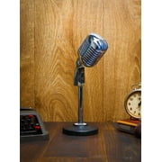 Antique Dynamic Vintage Style Metal Grill Microphone Decorative Table Top Mic.