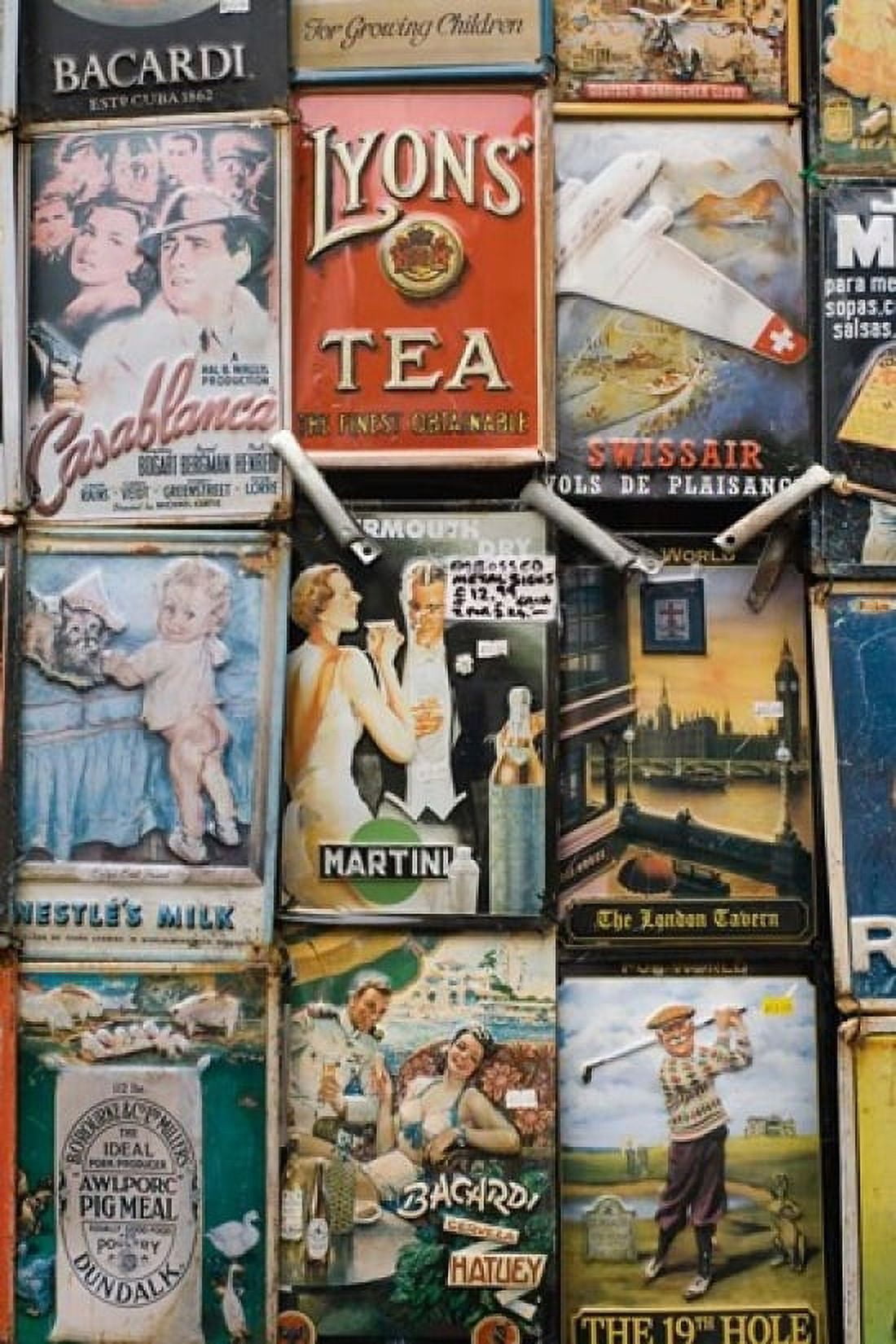 Antique Enamelled Signs Portobello Road Market Notting Hill London England Canvas Art - Walter Bibikow DanitaDelimont (11 x 17)