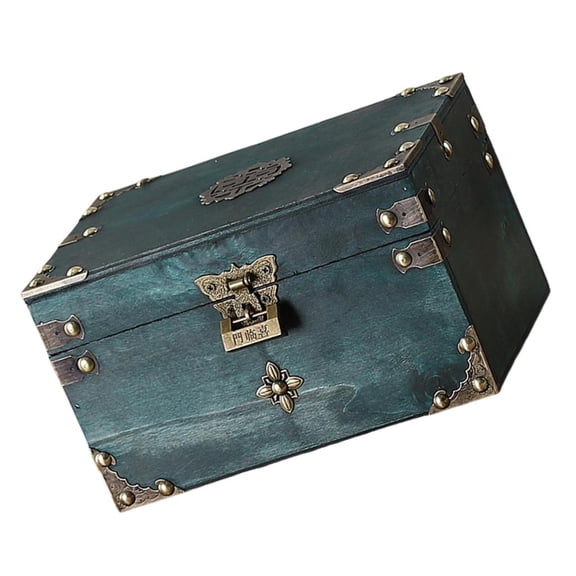 Antique European Styles Handheld Storage Box Sturdy Travel Wood Case Accessory for Clothing and Books Organization