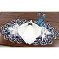 thumbnail image 1 of Antique Eurorpean Navy Blue White Peacock Tail Lace Placemats set of 2 (14" x 21"), 1 of 2
