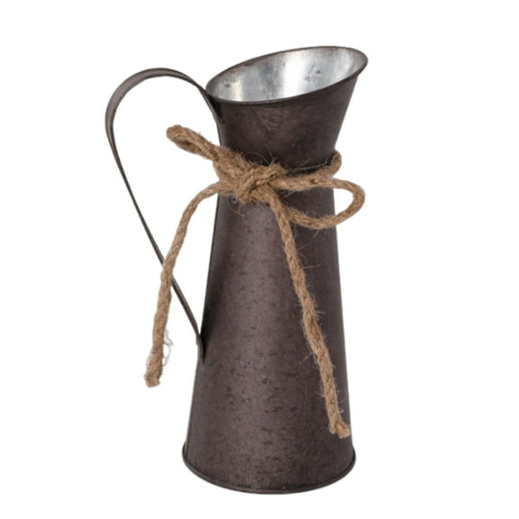 Antique Farmhouses Metal Pitcher Vase,Milk Can Shabby Flower Holder for Home Accent Decorative Iron Bucket Garden Decors