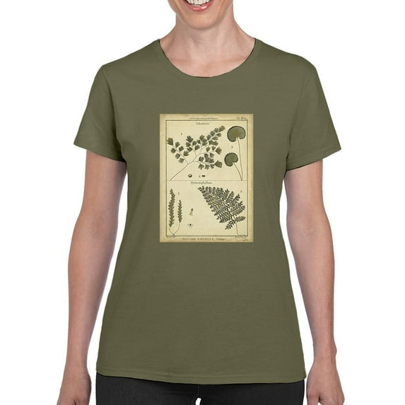Antique Ferns T-Shirt Women -Denis Diderot Designs, Female 5X-Large