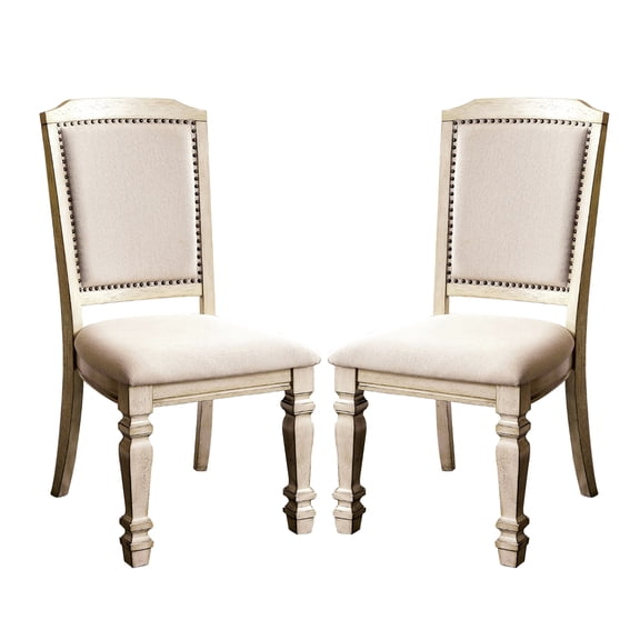 Antique Finish, 2 Chairs - Gently Turned Legs Look - Dining Room Decorating - Sophisticated Meal Times