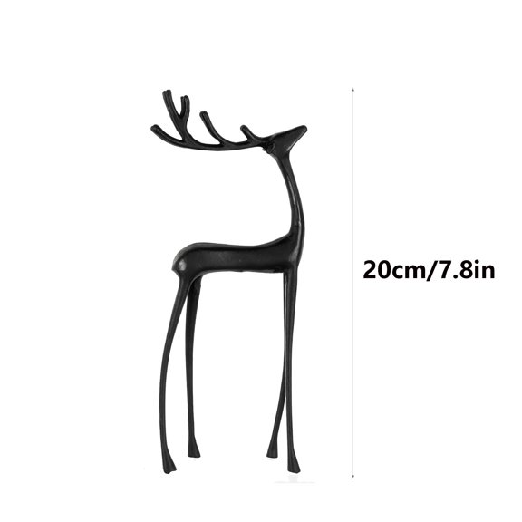Antique Finish Deer Statue Outdoor Garden Sculpture Life Size Stag Decor for Porch Patio Yard European Style Rust Resistant Weather Resistant