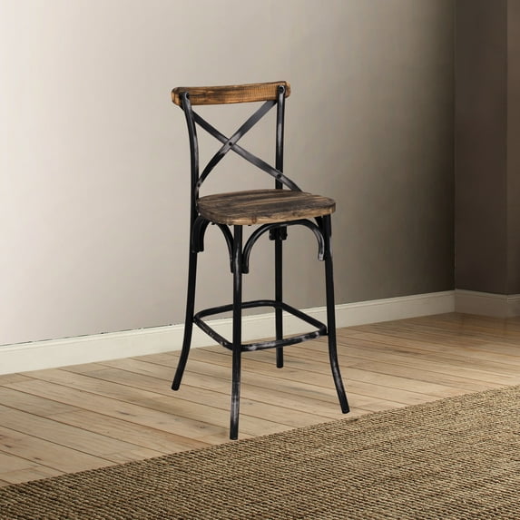 Antique Finish Look / Bar Seating Solution / Warm Wooden Slats