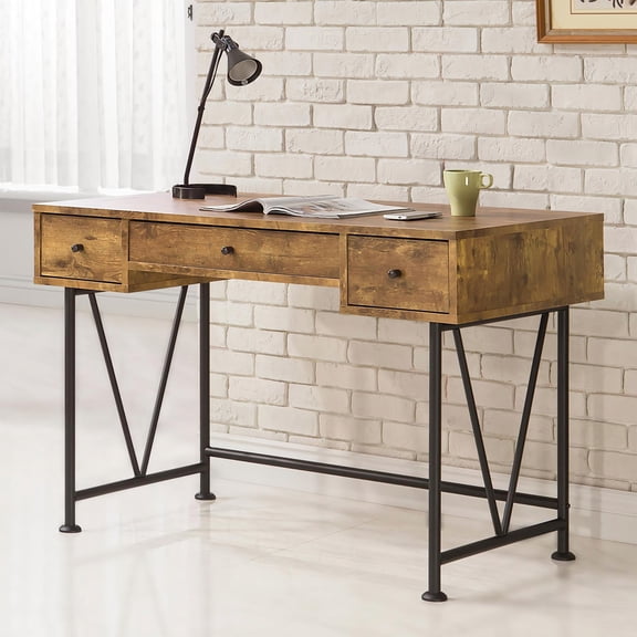 Antique Finish - Storage in Drawers - Transitional Space - Aesthetic and Functional Desk