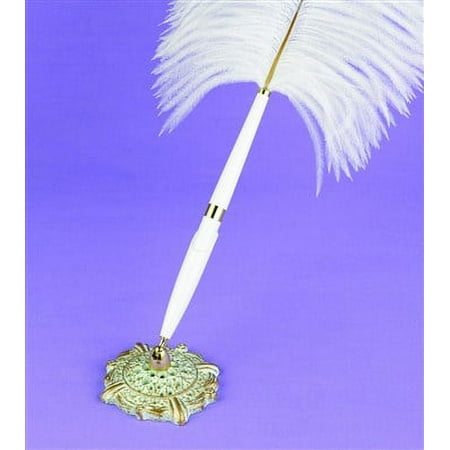 Antique Flair White Plume Pen Set