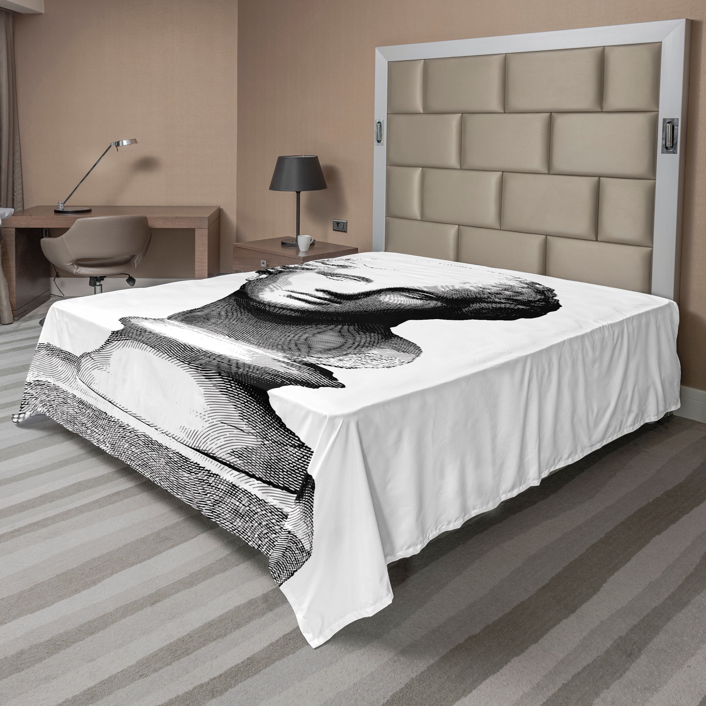 Antique Flat Sheet, Engraved Style Illustration of Art Themed Woman