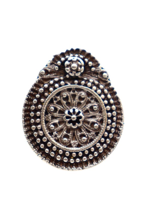 Antique Floral Dark Silver Plated Ring