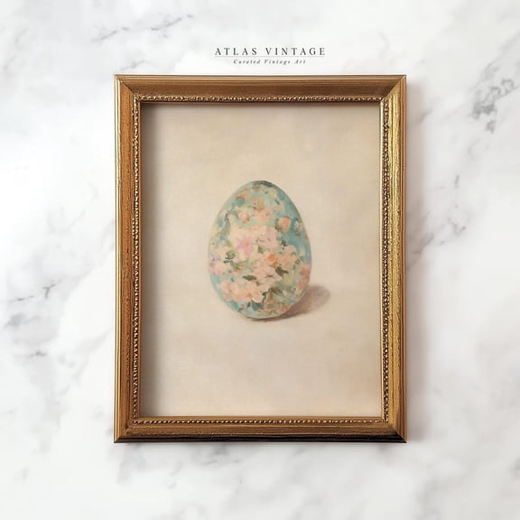 Antique Floral Easter Egg Wall Art Vintage Botanical Spring Home Decor Print 16x24 UNFRAMED