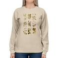 thumbnail image 1 of Antique Floral Grid Ii Sweatshirt Women -Vision Studio Designs, Female Small, 1 of 4