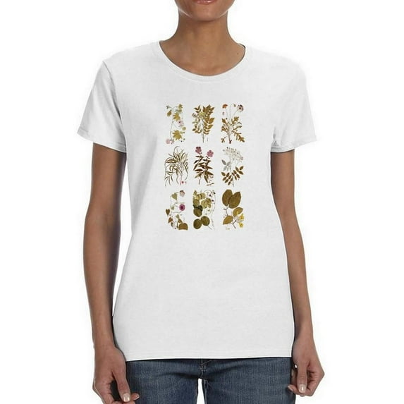 Antique Floral Grid Ii T-Shirt Women -Vision Studio Designs, Female 5X-Large