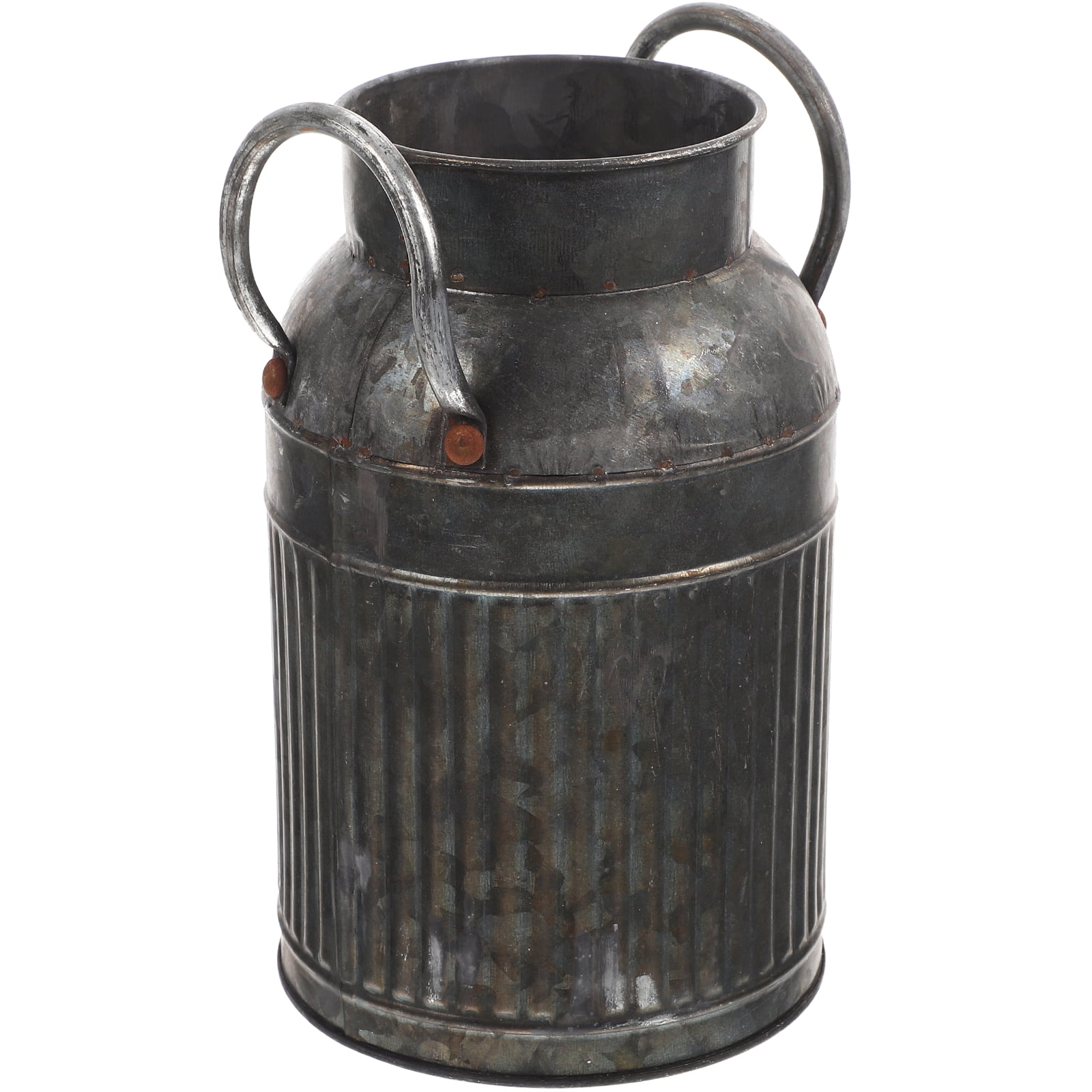 Antique Flower Bucket Galvanized Decor Vase Vases Metal Decorative Small Buckets Tub Rustic