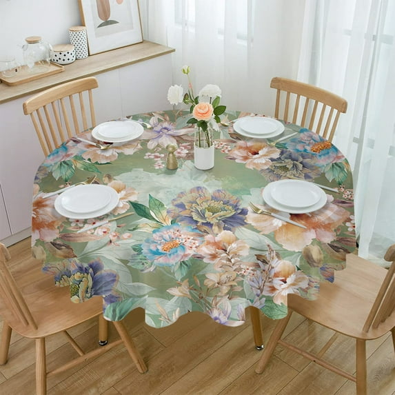 Antique Flower Leaf Waterproof Tablecloth Living Room Dining Table Coffee Table Cover Outdoor Picnic Cloth
