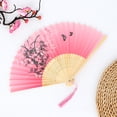 thumbnail image 1 of Antique Folding Fan, Chinese Traditional Dance Fan, Bamboo Frame Handheld Fan With Intricate Black Floral & Butterfly Pattern Decoration, Tassel Accent For Added Style, For Teens, 1 of 6